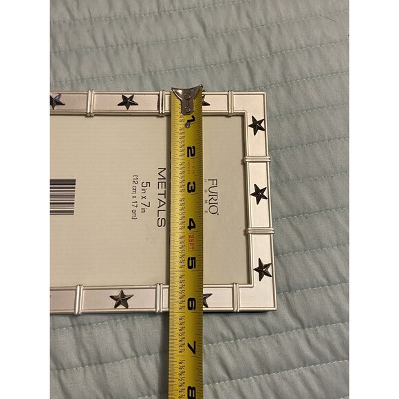 Furio Silvertone 5 in X 7 in Decorative Metal Star Rhinestone Picture Frame New - Picture 10 of 11